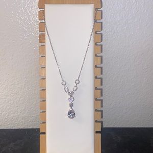 Silver Crystal Drop Pendant